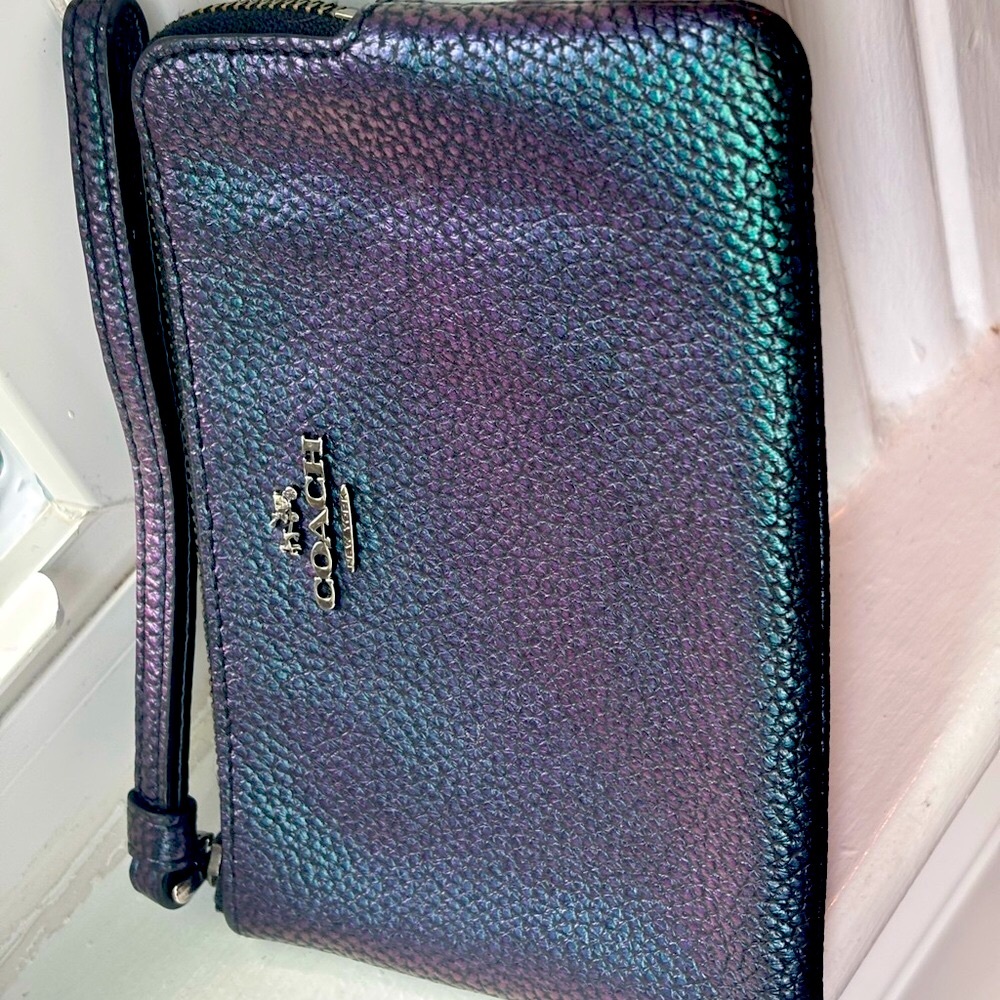 Coach holographic wristlet
